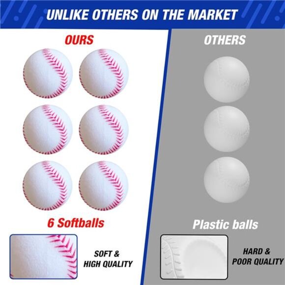 3-in-1 Baseball Set for Kids 3-5 - Tee Ball Stand, Hanging Tee, Ball Launcher - Picture 3 of 7